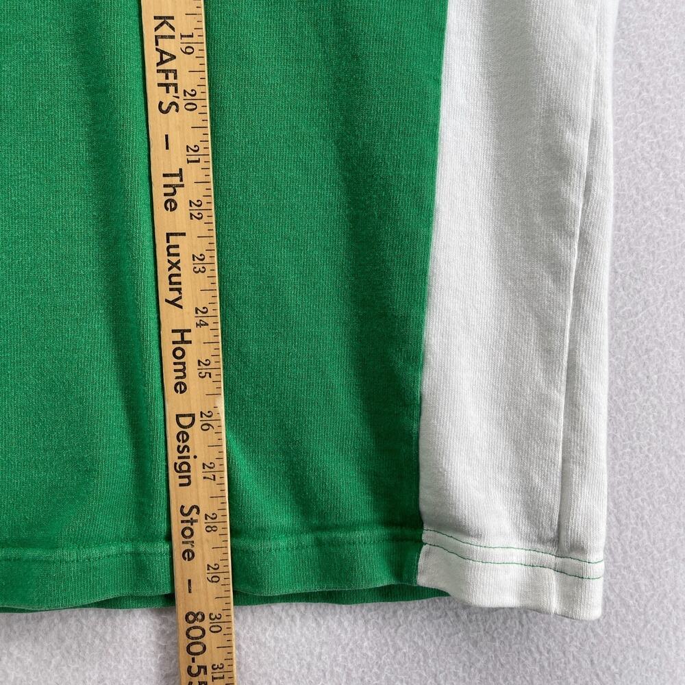 NOTRE DAME Shirt Mens L 90s BARBARIAN RUGBY Fighting Irish Shamrock Cotton Green - Picture 11 of 13